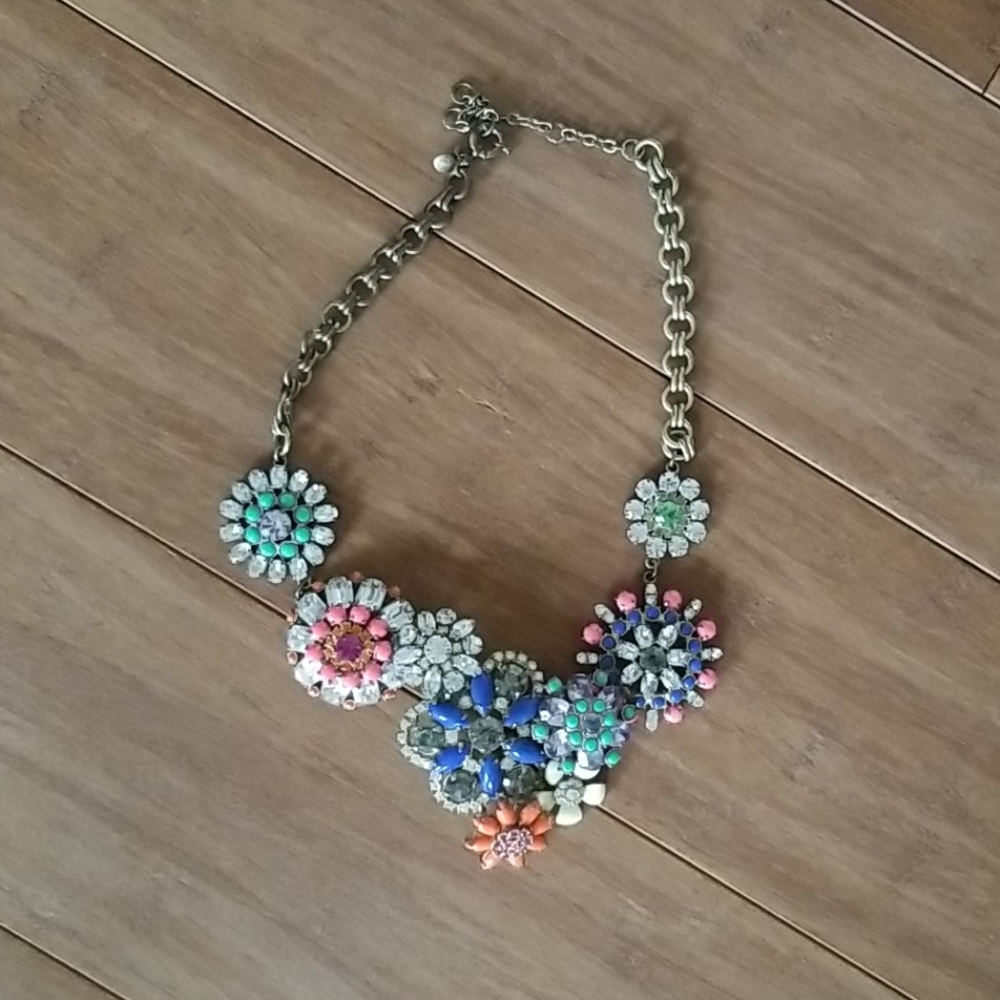 J. Crew Glitzy Flower Bobble Necklace